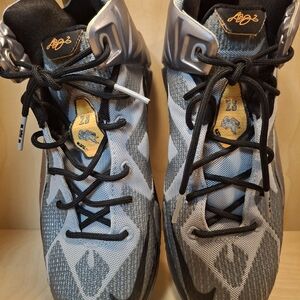 💋Nike Lebron  Silver and Black Athletic Sneakers💋